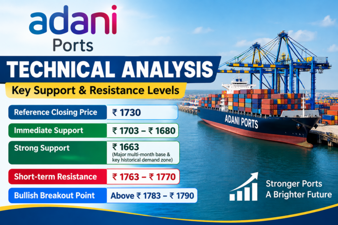 Adani Ports technical analysis support resistance levels