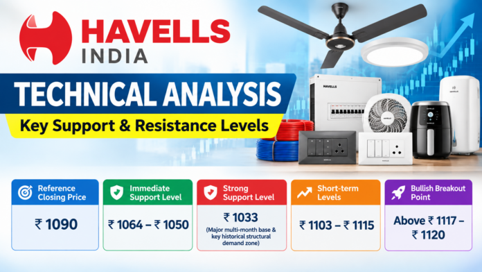 Havells India Technical Analysis support resistance and breakout levels