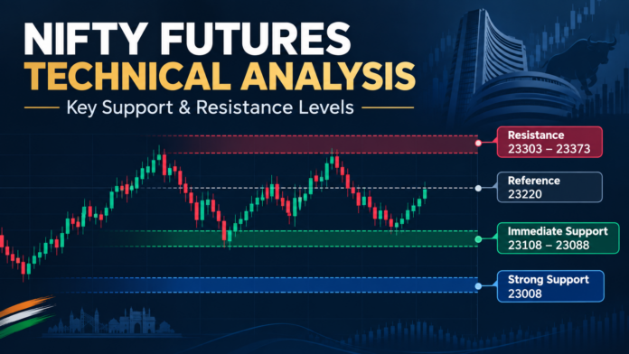 Nifty Futures technical analysis showing key support and resistance levels